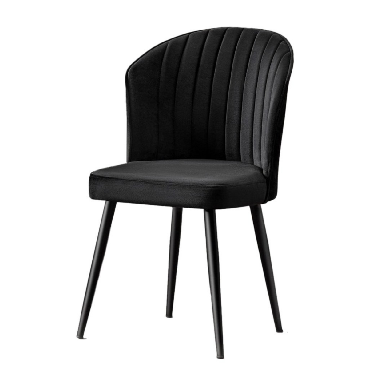 Norda Design Moderni musta tuolisetti (4 kpl), 100 % MDF, 18 mm paksu, metallijalat, 52 x 85 x 42 cm | Tyylikäs ja kestävä muotoilu