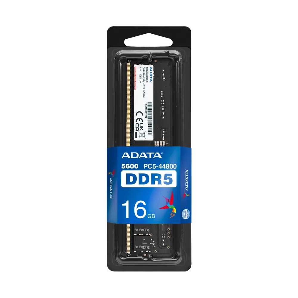 A-Data UDIMM DDR5-5600 - 16GB - CL46 - Single Channel (1 pcs) - Musta