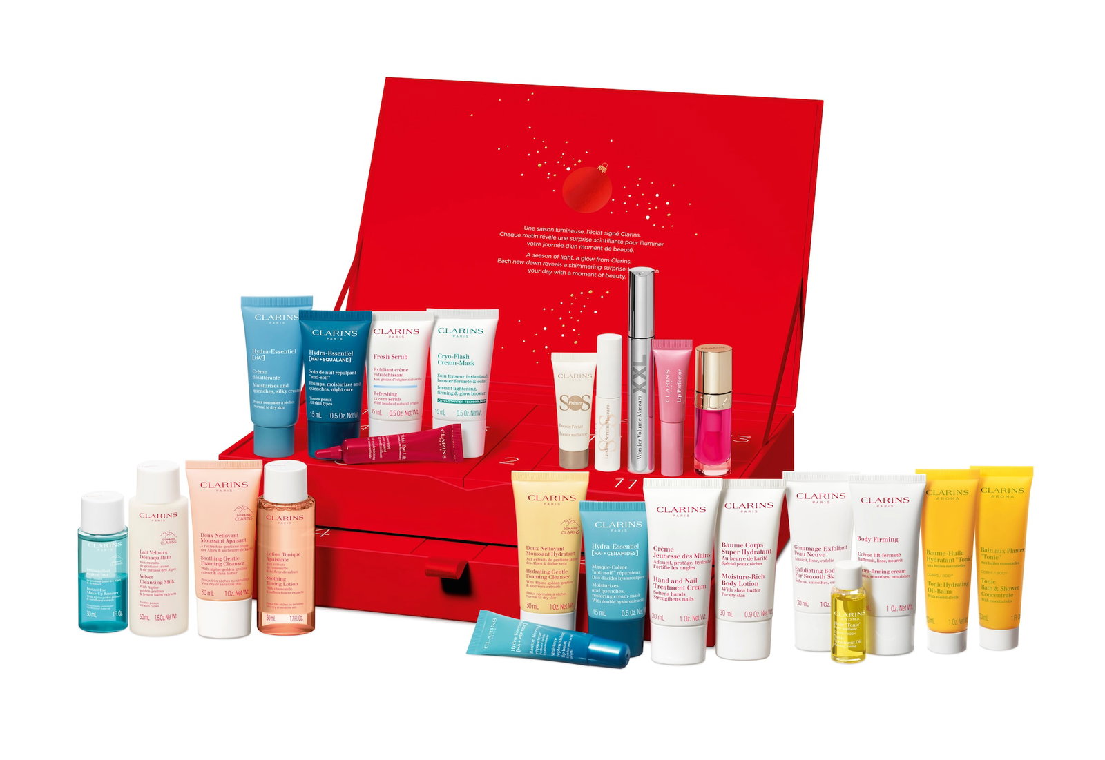 Clarins Iho, Joulukalenteri, 24 kpl