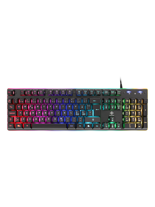 DELTACO GAMING DK220 tangentbord, membranbrytare, nordisk, RGB