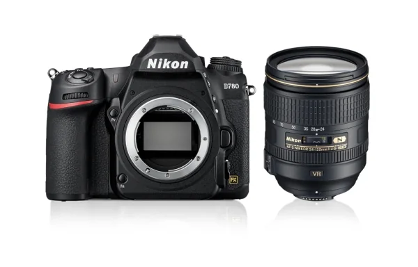 Nikon D780 + AF-S 24-120mm F/4 VR kit, 24,5 MP, 6048 x 4024 pikseliä, CMOS, 4K Ultra HD, Kosketusnäyttö, Musta