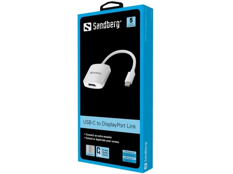 Sandberg USB-C to DisplayPort Link - Ekstern videosovitin - USB-C 3.1 - DisplayPort
