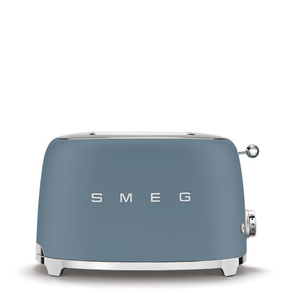 Smeg 50-luvun tyyli Paahdin TSF01SBMEU Storm Blue, 2 viipale(i)ta, Sininen, Ruostumaton teräs, Storm Blue, Painikkeet, Ruostumaton teräs