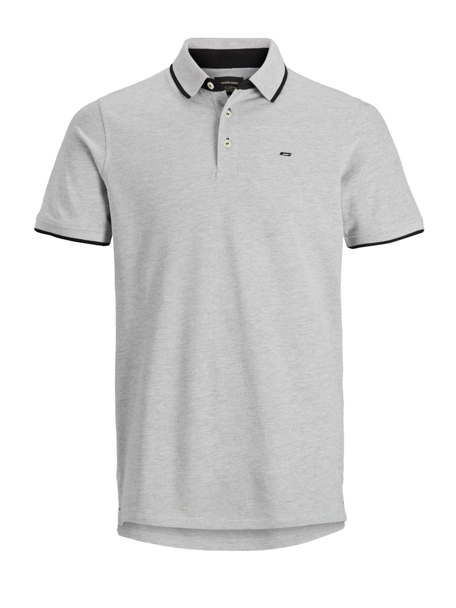 JACK & JONES Paita 'JJPaulos' vaaleanharmaa / musta