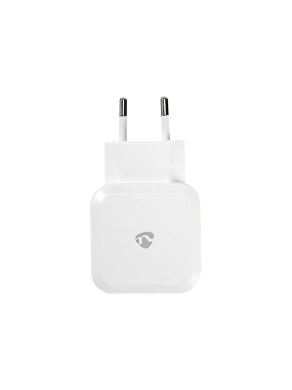 Nedis Seinälaturi | 24 W | 2x 2.4 A A | Lähtöliitäntöjen määrä: 2 | 2x USB-A | Kaapeli ei sisälly | Single Voltage Output | Valkoinen