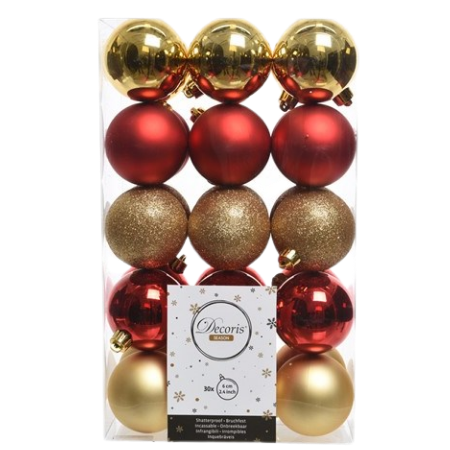 Decoris Särkymättömät joulupallot - 30 kpl