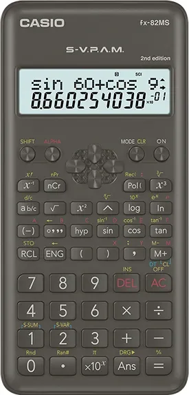 Casio fx-82MS-2 -funktiolaskin, musta