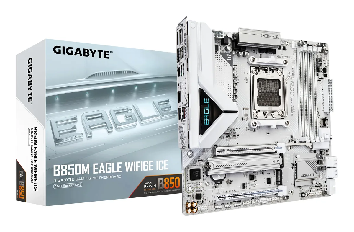 GIGABYTE B850M EAGLE WIFI6E ICE Emolevy - AMD B850 - AMD AM5 - DDR5 RAM - Micro-ATX