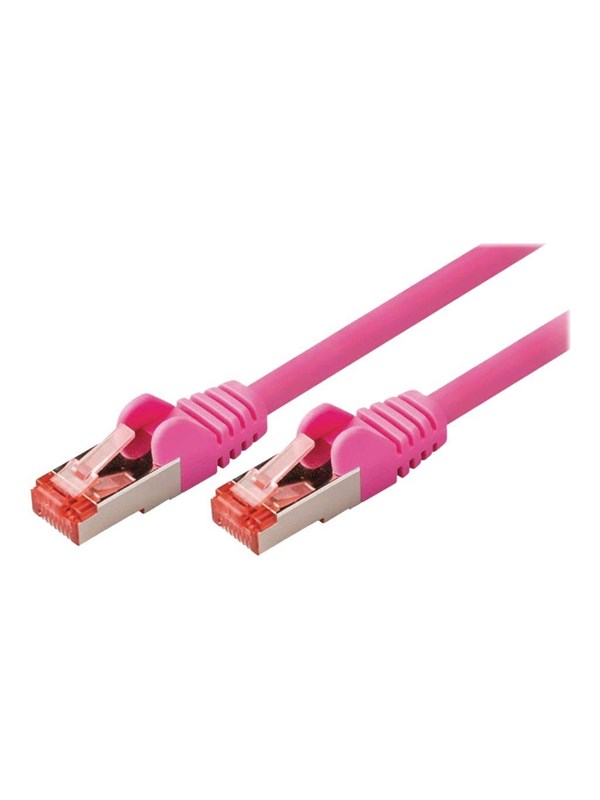 CAT6 Verkkokaapeli | RJ45 uros | RJ45 uros | S/FTP | 15.0 m | Pyöreä | LSZH | Pinkki | Muovipussi