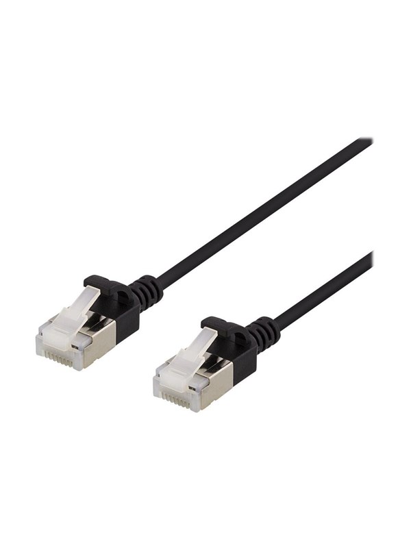 Deltaco Cat6a U/FTP RJ45 1m -verkkokaapeli, musta