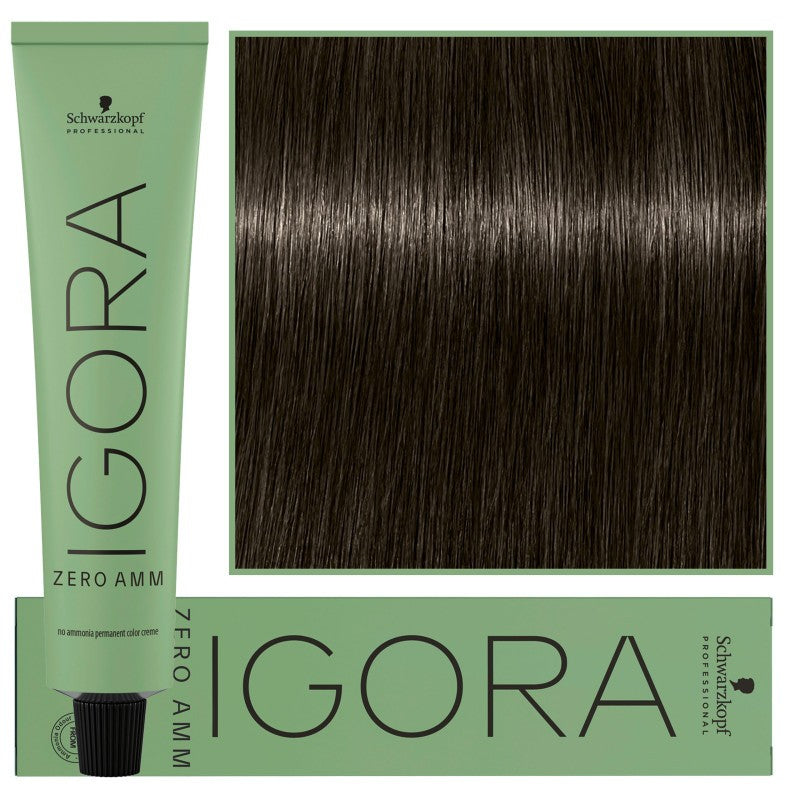 Schwarzkopf Ammattimainen Igora Zero Amm Hiusväri 60ml 4-13 | Keskiruskea Matta Cendré