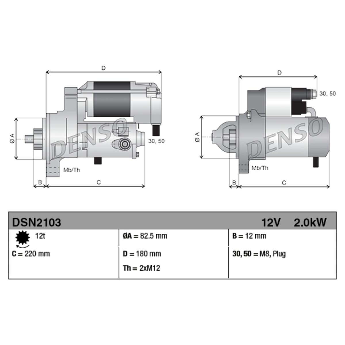 Käynnistysmoottori DENSO DSN2103