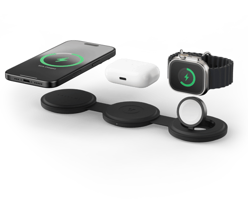 Satechi Onthego 3-in-1 Wireless Charger Musta
