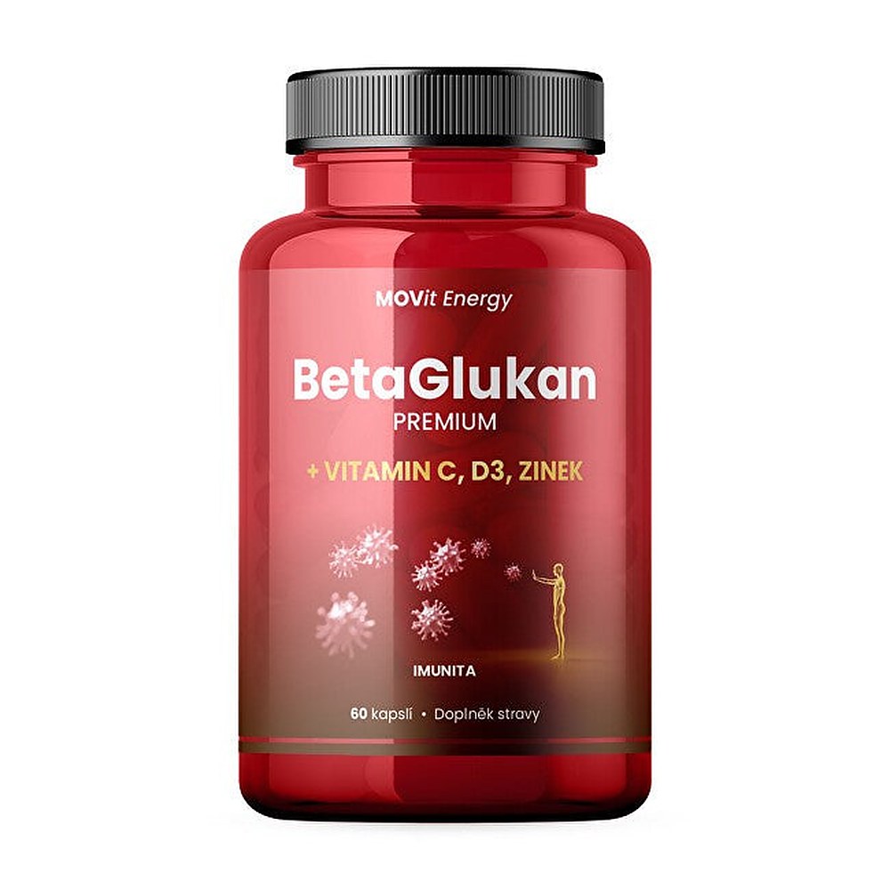 Movit energy BetaGlukan 350 mg + C-vitamiini, D3, sinkki Premium 60 kapselia