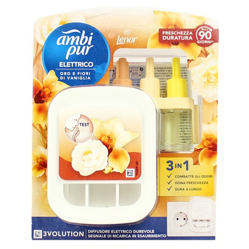Ambi Pur 3Volution Diffusore Elettrico Ricarica Oro E Fiori Di Vaniglia 20 ml — Diffusore elettrico