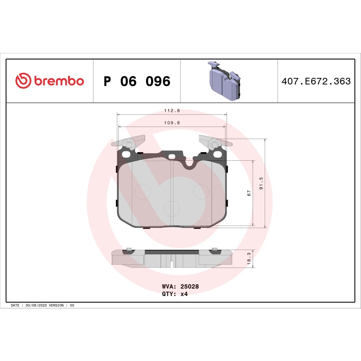 Jarrupalat, levyjarru BREMBO P 06 096