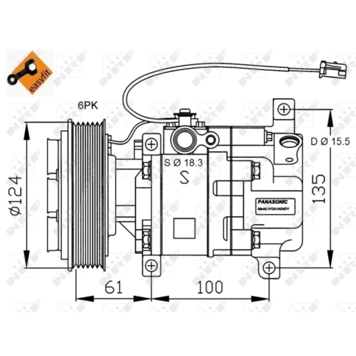 Ilmastoinnin kompressori NRF 32820G
