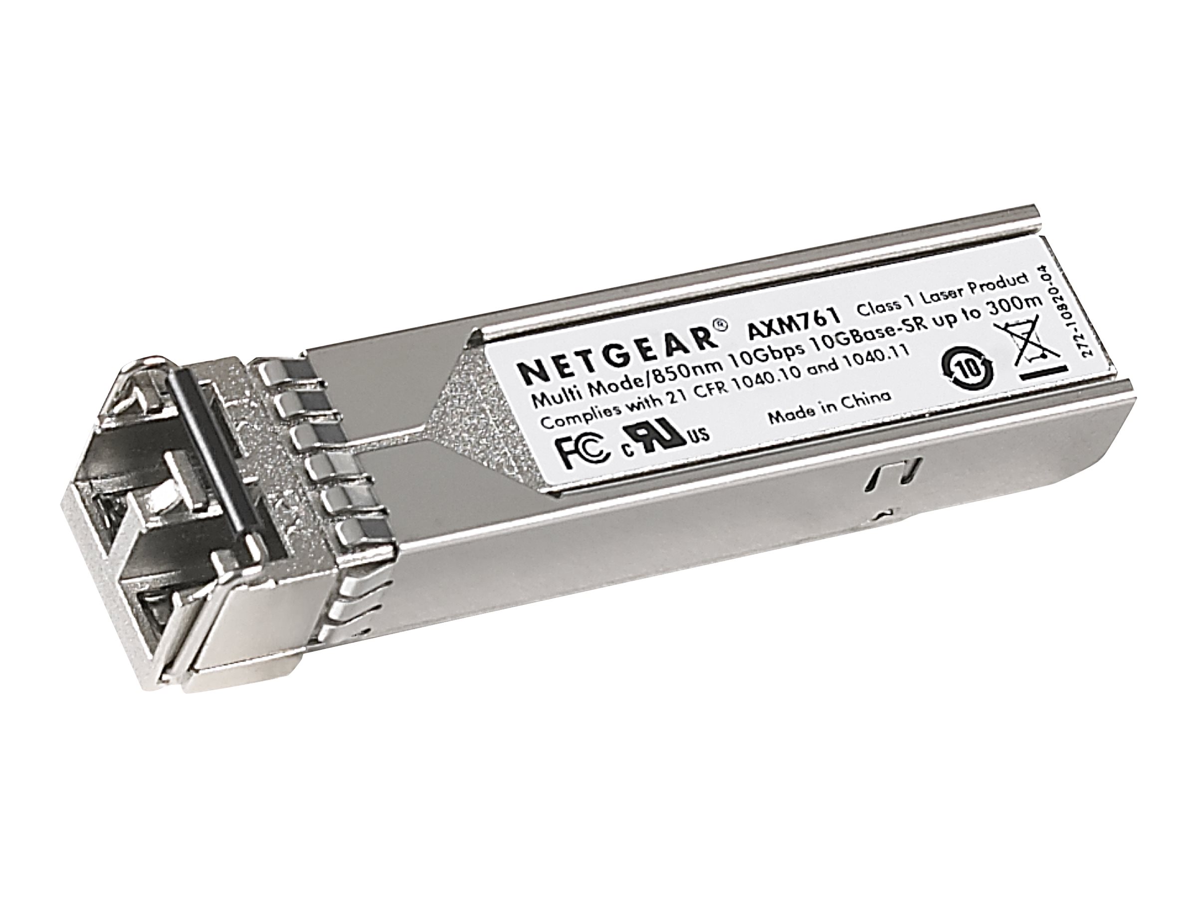 NETGEAR ProSafe AXM761 - SFP+ lähetin-vastaanotin-moduuli - 10 GigE - 10GBase-SR - monimuoto LC - jopa 300 m - 850 nm (pakkaus sisältää 10)