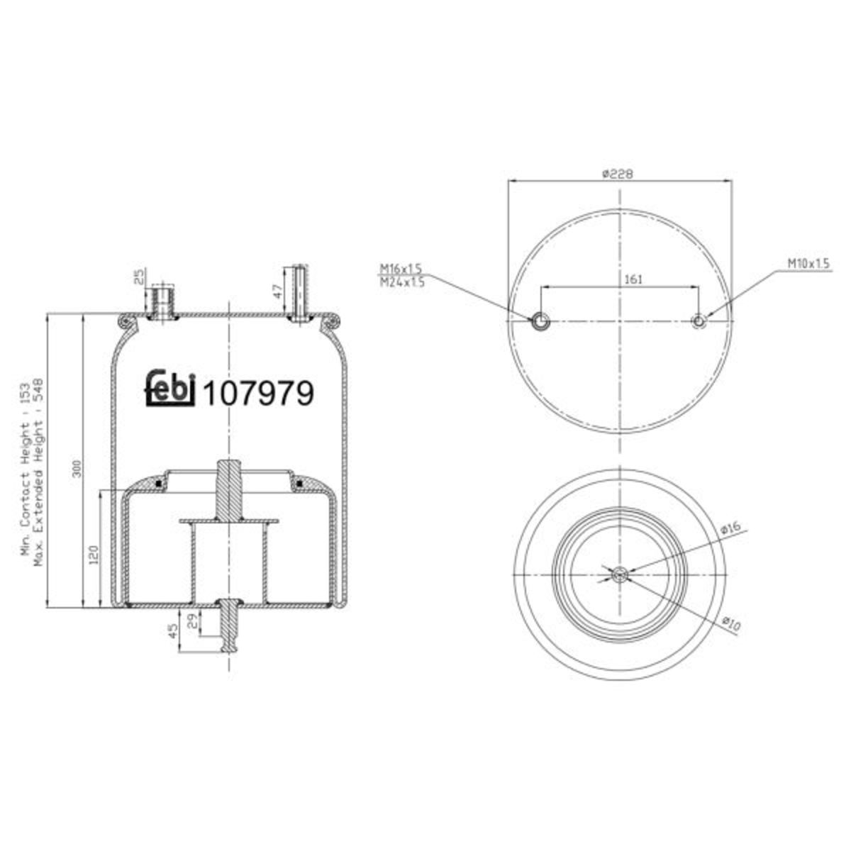Metallipalje, ilmajousitus FEBI BILSTEIN 107979