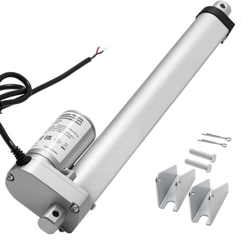 VEVOR 12V Linear Actuator, 250mm Stroke 15mm/s High-Speed 1000N Linear Motion Actuator - with IP54 Protection & Mounting Bracket for Lift Desk, Recliner Chairs, Window Door Opener