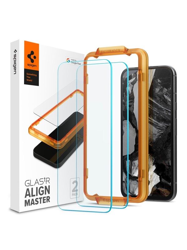 Spigen GLAS.tR Align Master, Google, Pixel 8a, Naarmuuntumisenkestävä, Läpinäkyvä, 2 kpl