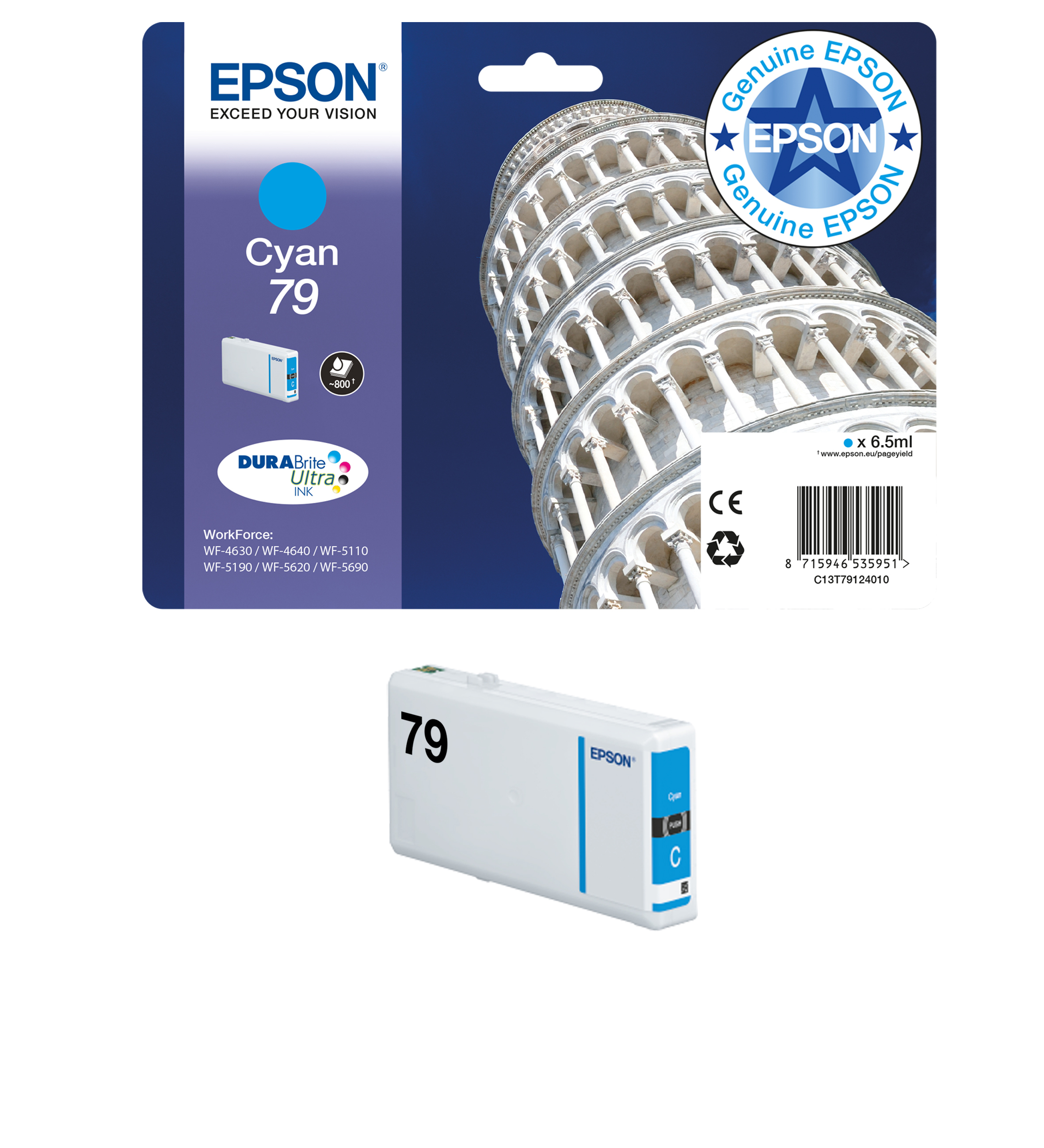 EPSON 79XL-mustekasetti, 41.8 ml, musta