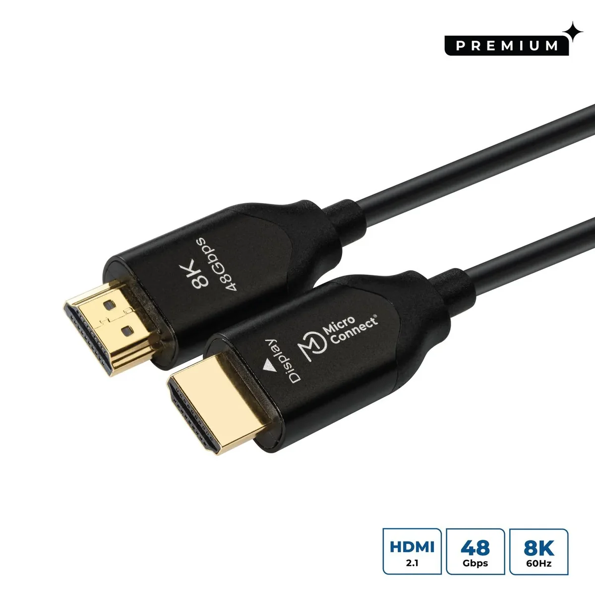 MicroConnect Premium Optic HDMI 2.1 aktiivinen kaapeli, 8K, jossa Ethernet, 10 m, musta