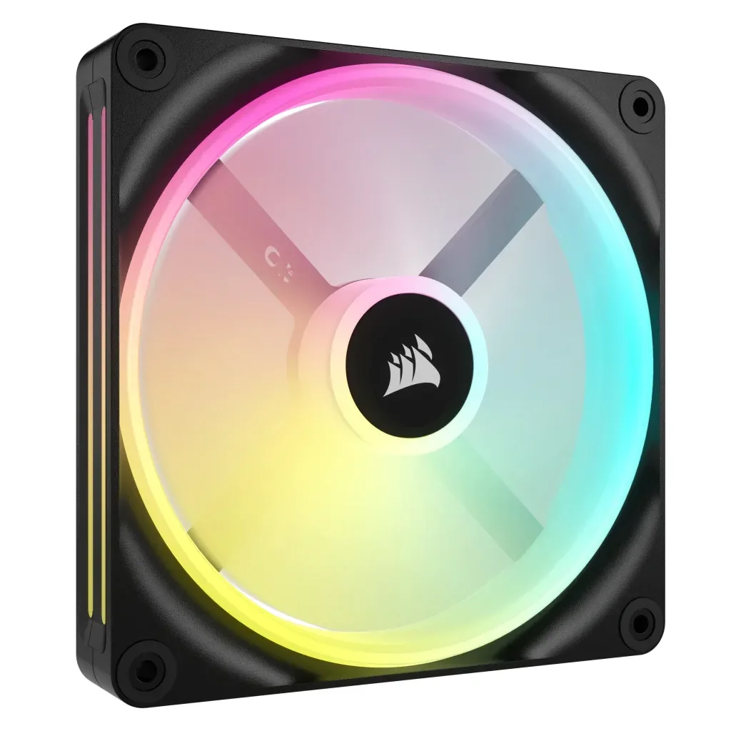 Corsair iCUE LINK QX140, 140 mm, PWM, Magneettikupulaakeri, RGB -tuuletinsarja, 2 kpl, musta