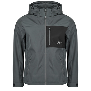 JACK & JONES Välikausitakki 'JJLupo' tummanharmaa / musta