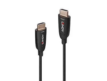 Lindy - HDMI-kaapeli - HDMI-uros HDMI-uros - 10,0 m - valokuitu - musta - tukee 8K 60 Hz (7680 x 4320), tukee 4K 120 Hz (3840 x 2160), hybridi (38510)