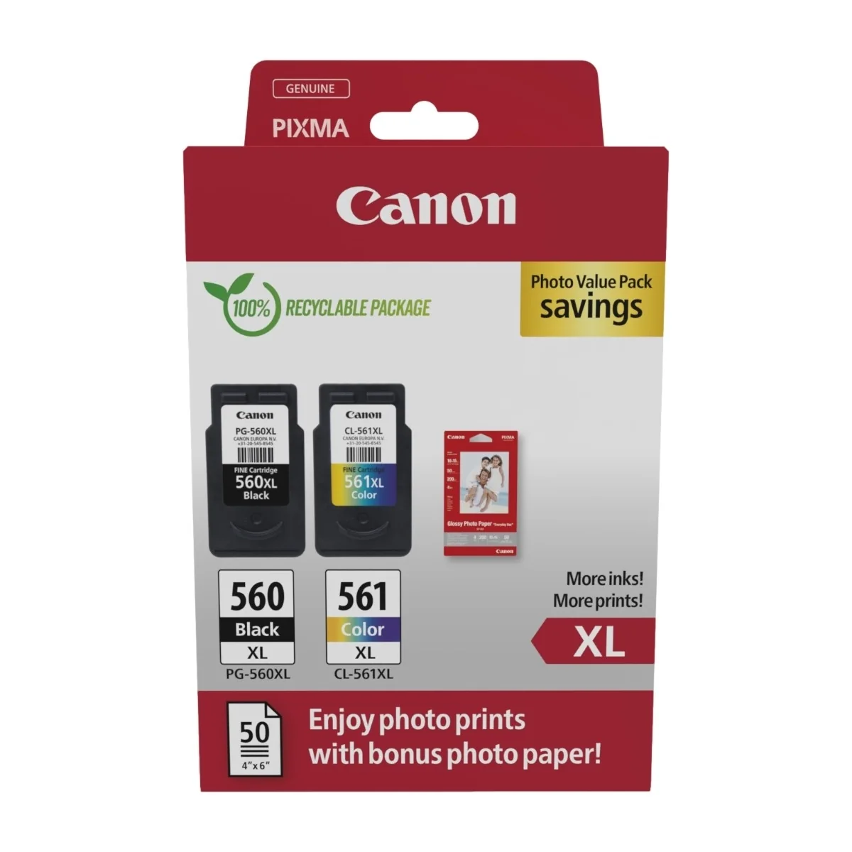 Canon PG-560XL/CL-561XL / 3712C008 High Value Pack