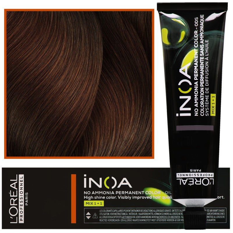 Hiusvärjäys L'Oréal Inoa 60 ml 5.4 Vaalea kupariruskea