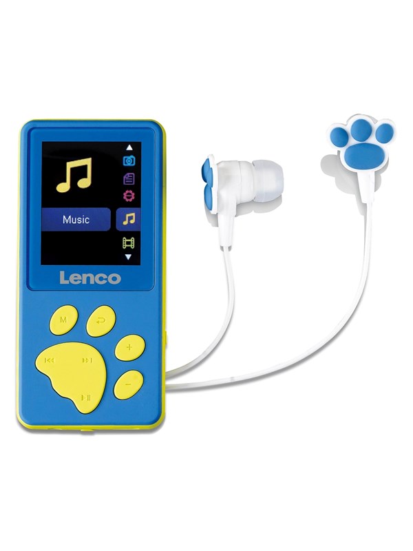 MP3/MP4-soitin 8 Gt, laajennettava, sininen, lapsiystävällinen