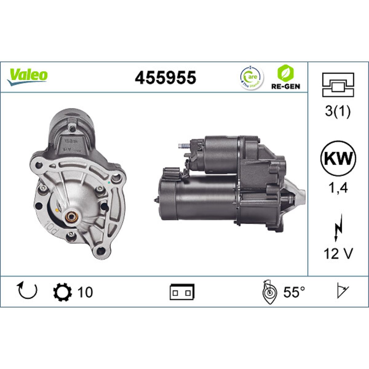 Käynnistysmoottori VALEO 455955