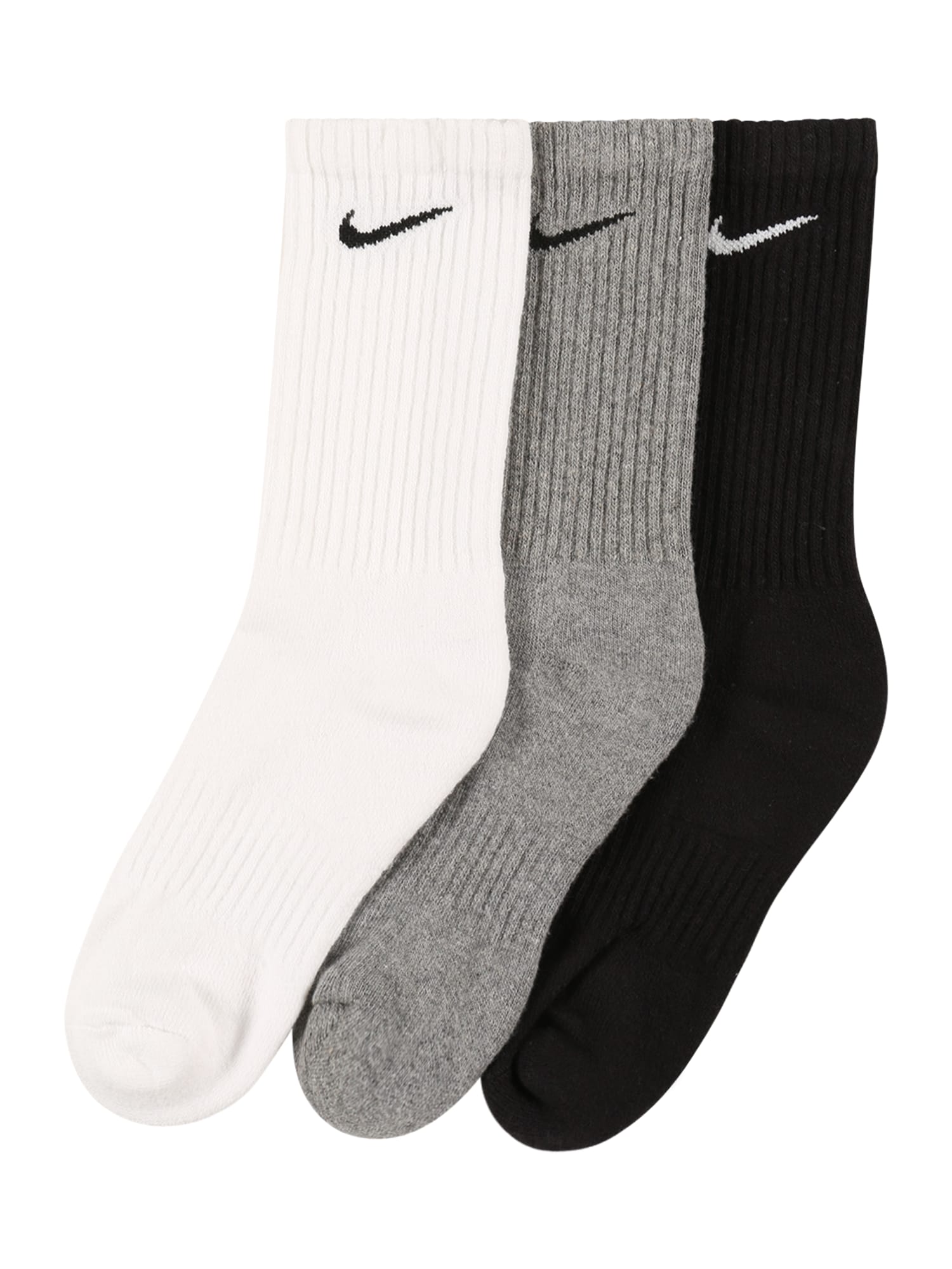 NIKE Urheilusukat meleerattu harmaa / musta / valkoinen