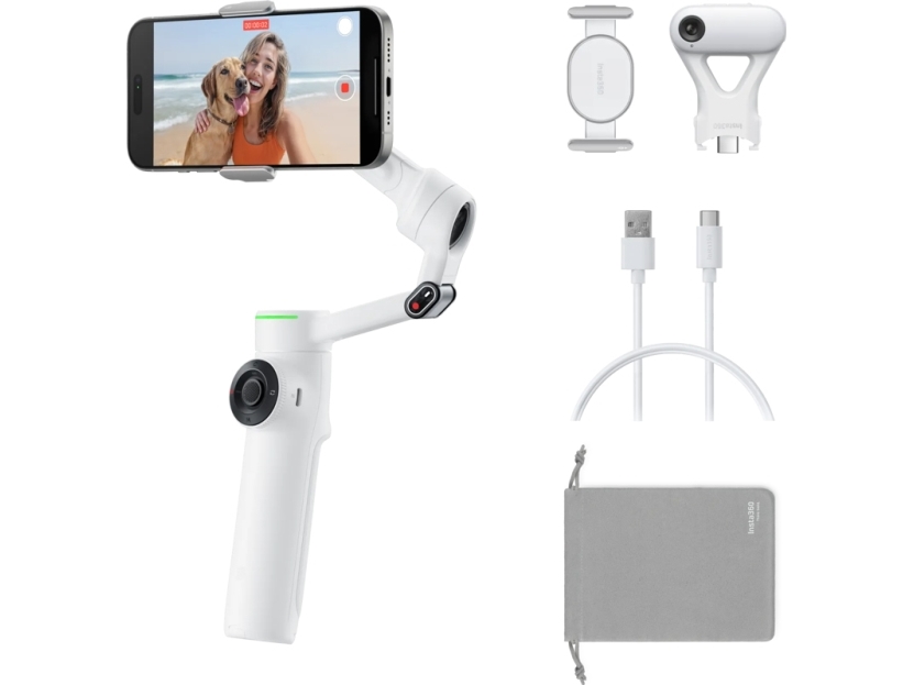 Insta360 Flow 2 Pro AI Tracker Bundle - Summit White