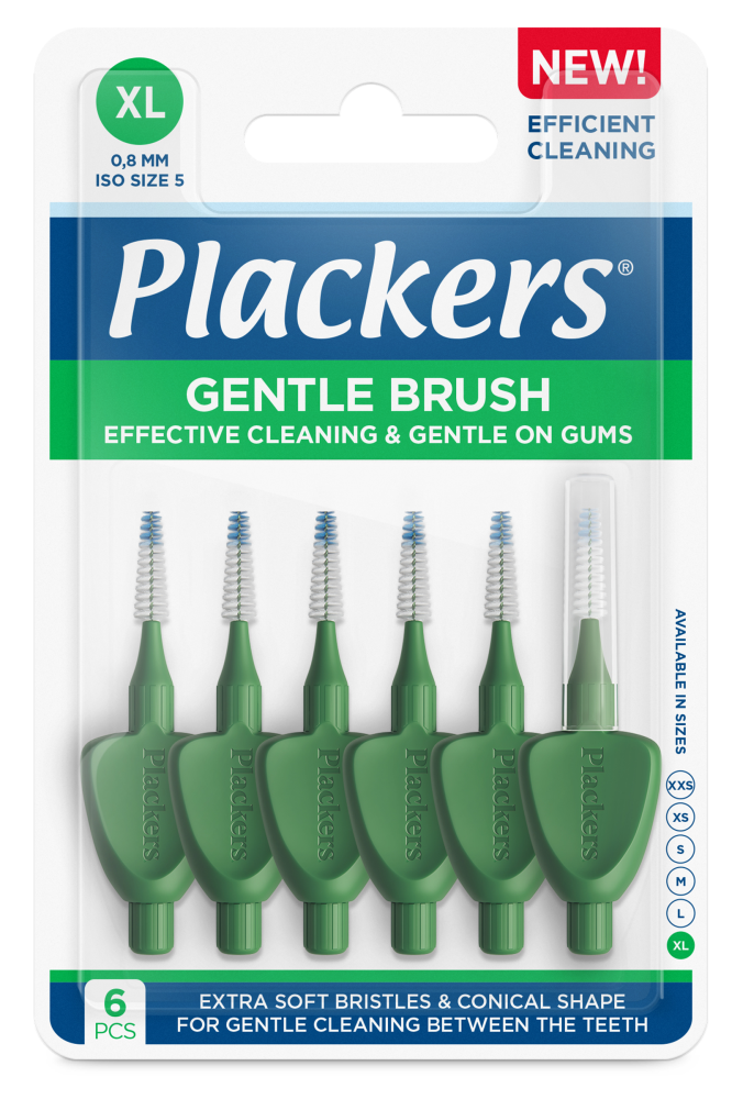 Plackers Gentle Brush XL 0.8 hammasväliharja 6 kpl