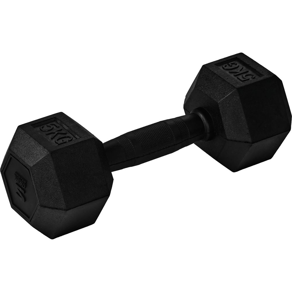Master Fitness Nero Rubber Coated Hex, Hex hantlar - 5 kg