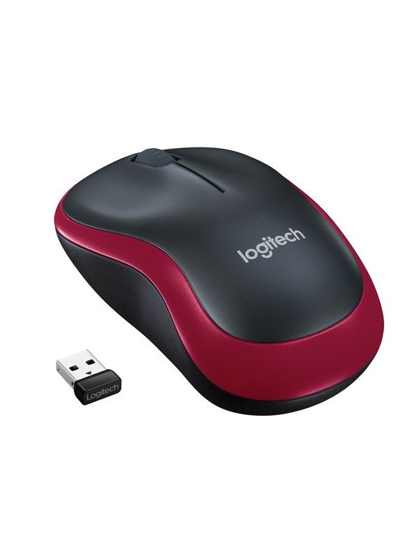 Logitech M185 Wireless - Hiiri - Optinen - 3 painiketta - Punainen