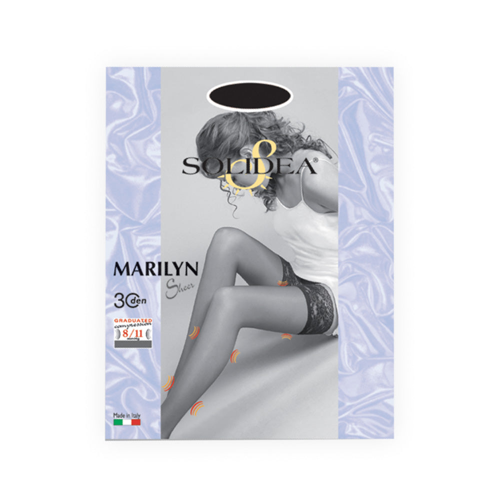 Solidea Marilyn 30 denin läpikuultavat kompressioalushousut 8 11mmHg 4L kameli