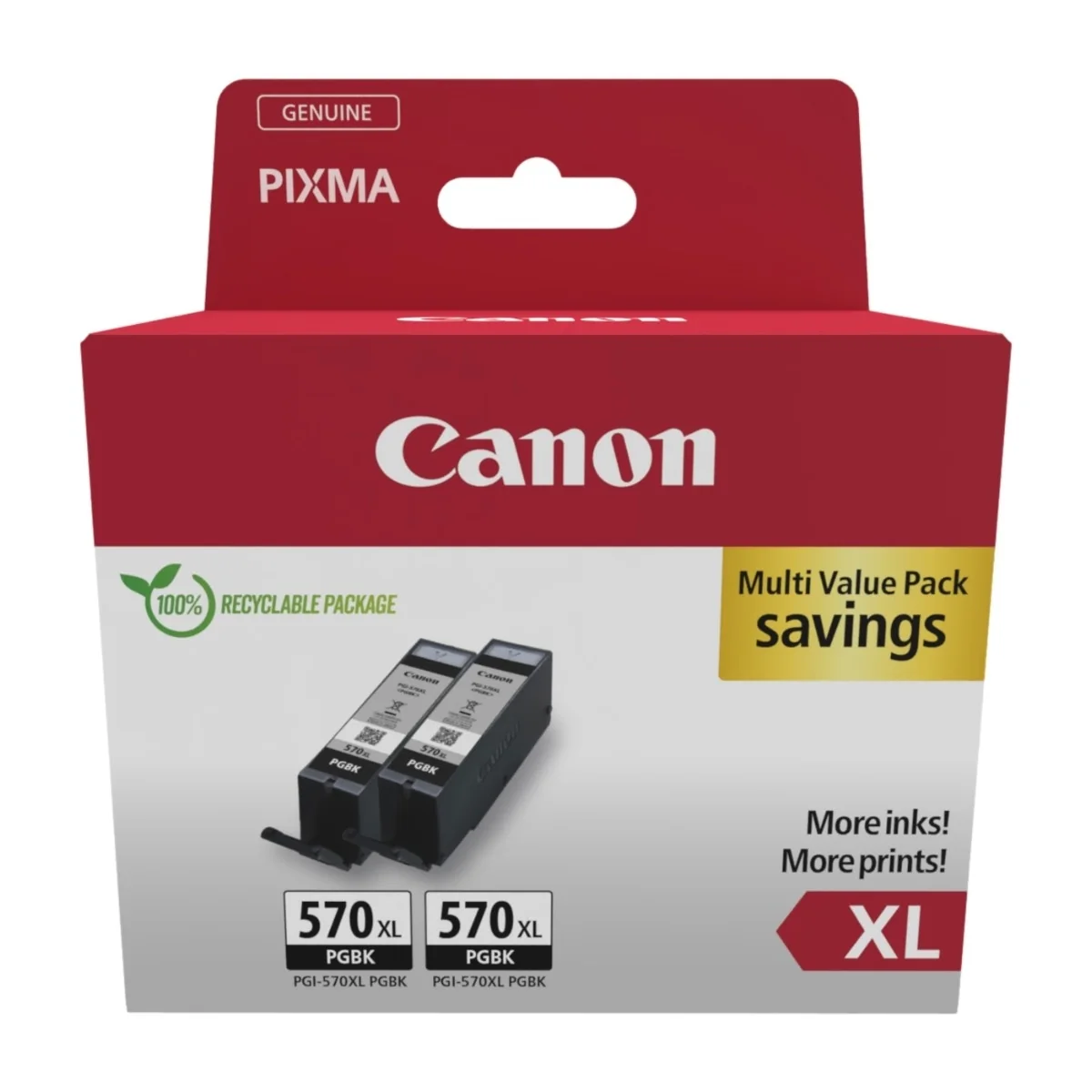 Canon PGI-570XL, musta tuplapakkaus