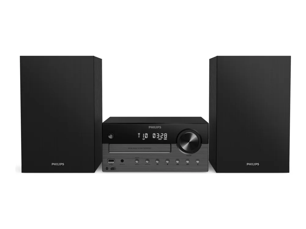 Philips TAM4505M2/12, Kodin mikroaudiojärjestelmä, musta, Tummanharmaa, 1 levyt, Kelkka, 80 W, 2-suuntainen