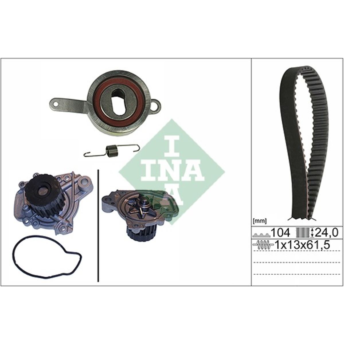 Vesipumppu + jakohihnasarja INA 530 0314 30