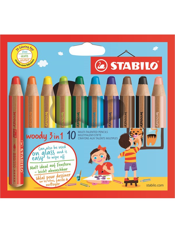 STABILO Woody 3 i 1 watercolor colored pencil and Vaha crayon in one