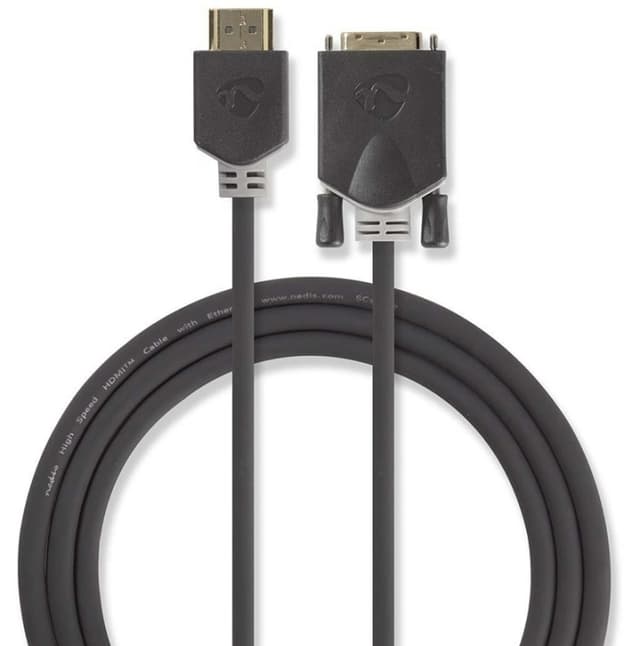 Nedis HDMI™ -kaapeli | HDMI™ liitin | DVI-D 24+1-Pin Uros | 1080p | Kullattu | 2.00 m | Suora | PVC | Antrasiitti | Laatikko