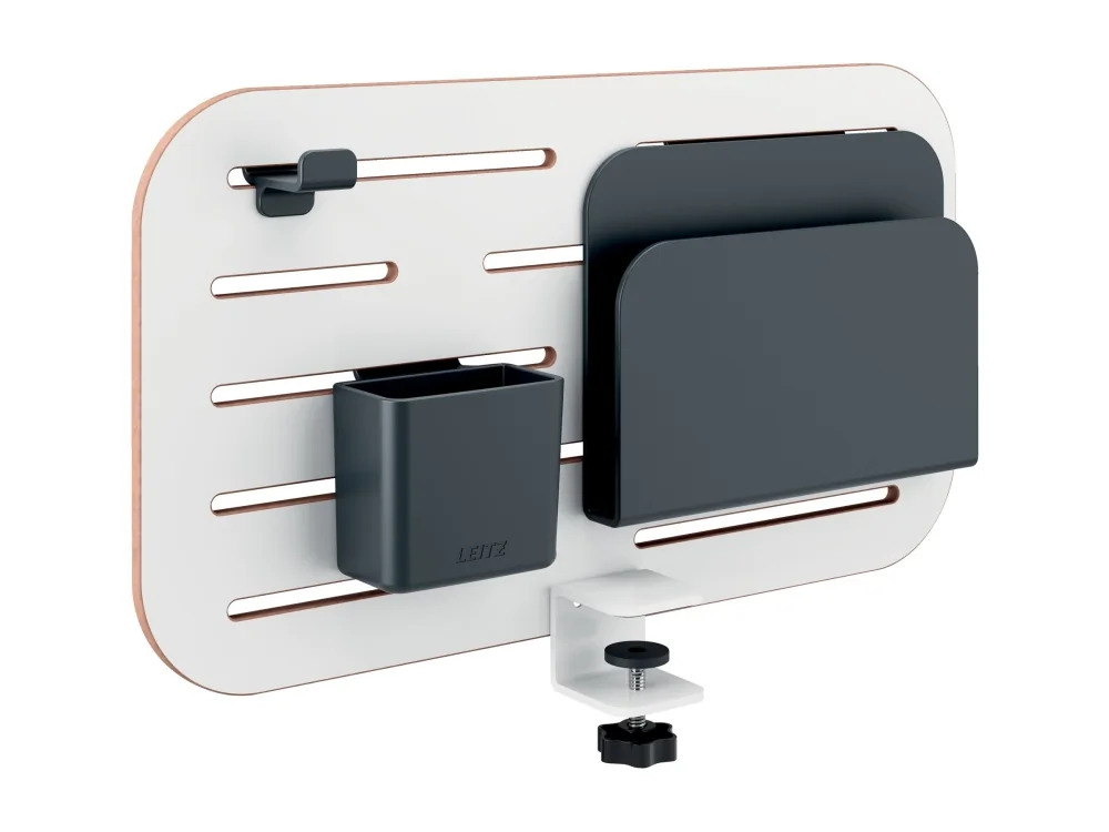 Leitz Ergo lille Pegboard organiseringstavle til skrivebordet, 42x25 cm hvid