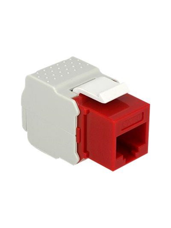 DeLOCK UTP Cat6 Keystone-moduuli, RJ45 na - LSA Cat6, punainen/harmaa