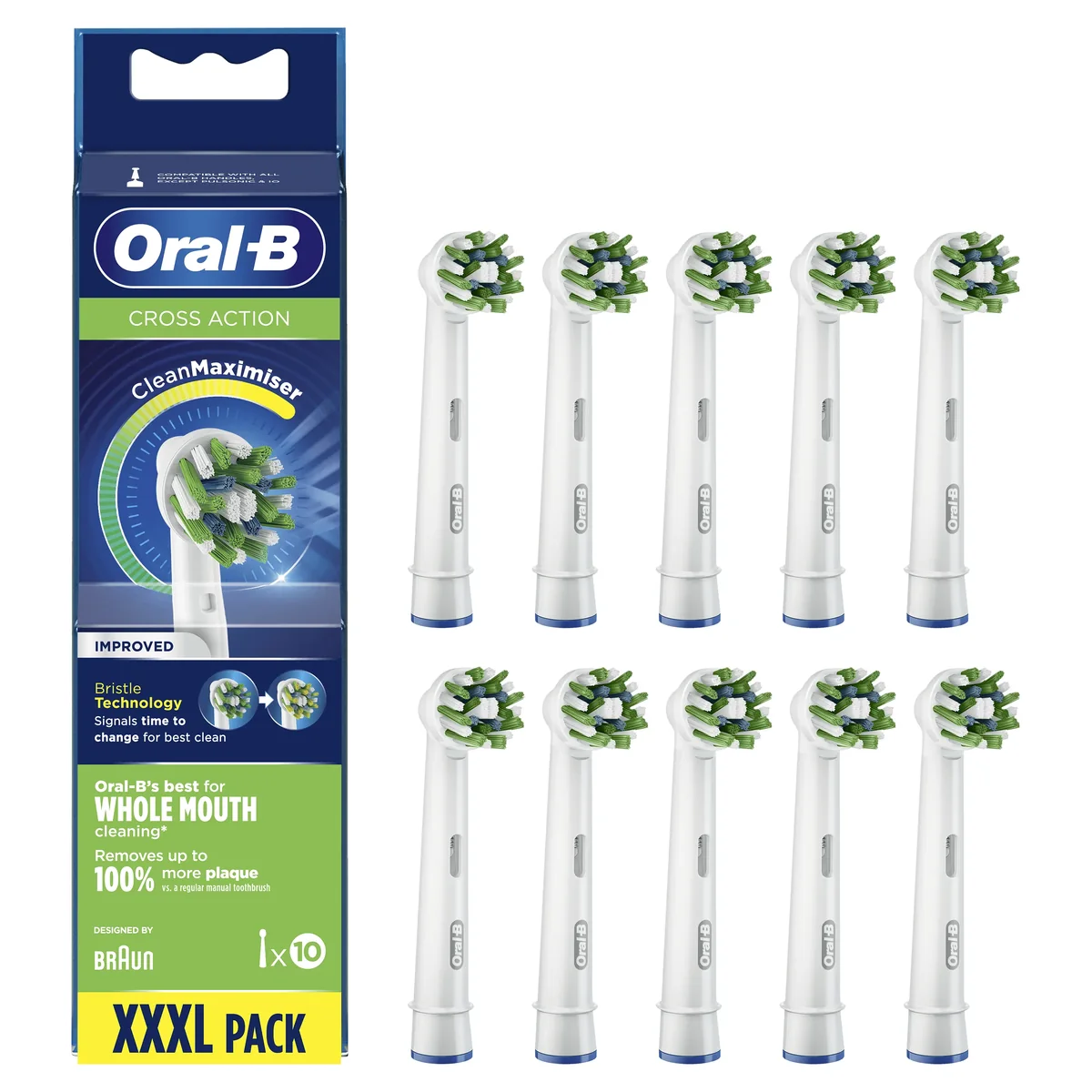 Oral-B Hammasharjan vaihtopäät Cross Action 10 pcs