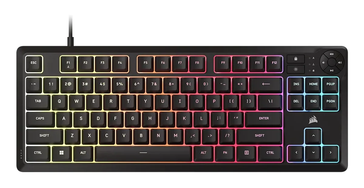 CORSAIR K55 CORE TKL -pelinäppäimistö, musta