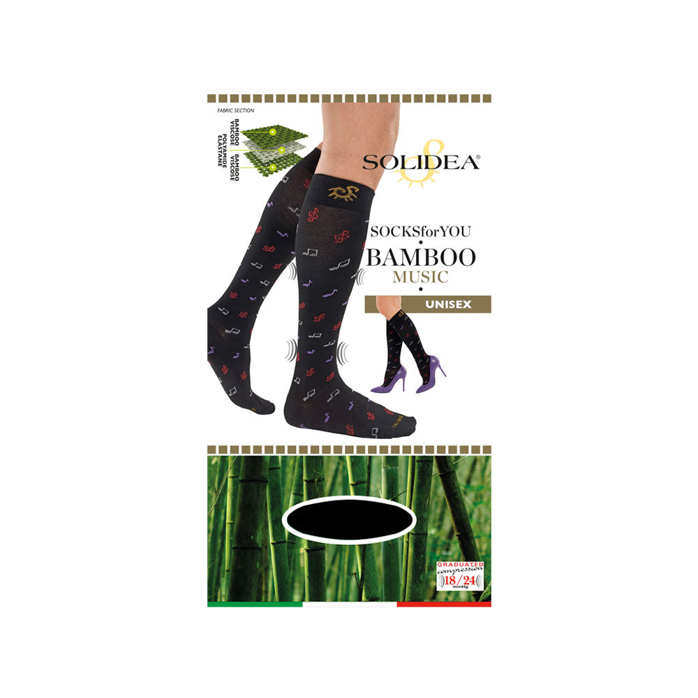 Solidea Socks For You Bamboo Music -polvisukat, koko 18–24 mmhg, koko 4XL, tummansiniset